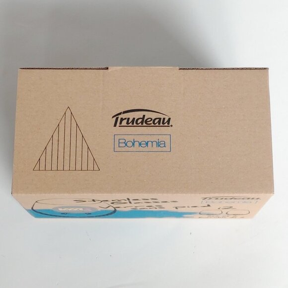 VIA RAIL Stemless Glasses PAIR TRUDEAU Bohemia Set of 2 BNIB European crystallin - Picture 12 of 15